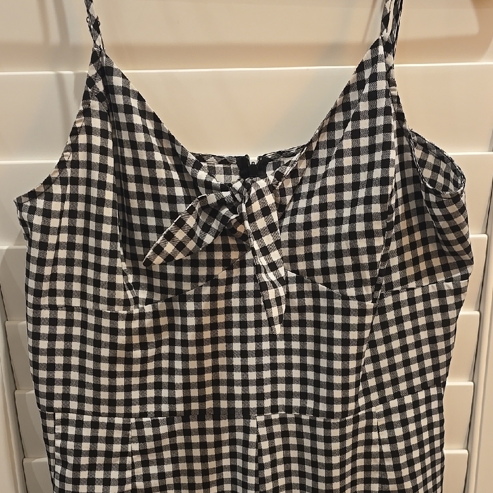 Xhilaration Black and White Gingham Jumpsuit - Picture 2 of 4